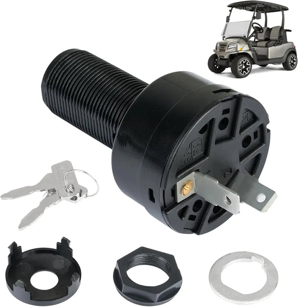 Golf Cart Ignition Key Switch - 2 Terminal Fit Club Car 2004-up Precedent and 2018-up Tempo Electric Golf Cart, OEM#102508601