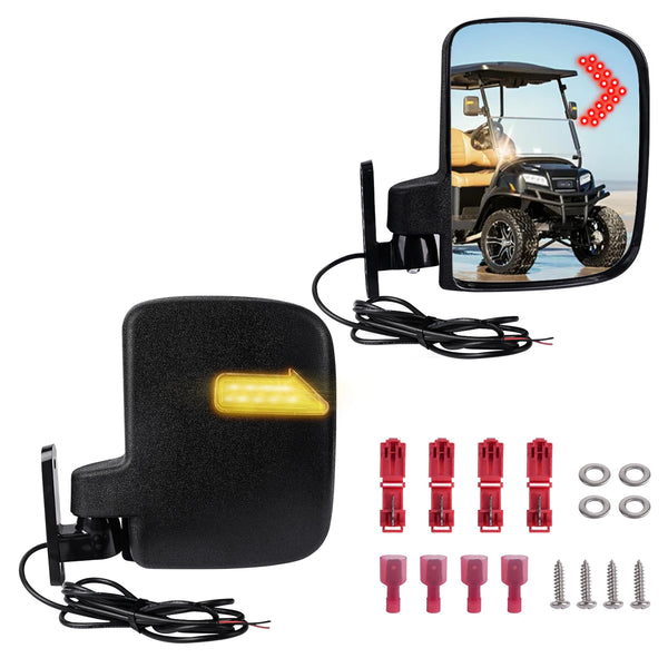 Golf Cart Side Mirrors with Turn Signals – Club Car, YAMAHA & EZGO