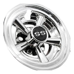 8Inch SS Golf Cart hjul navkapslar, "5 Spoke Design" för Club Car, EZGO & Yamaha