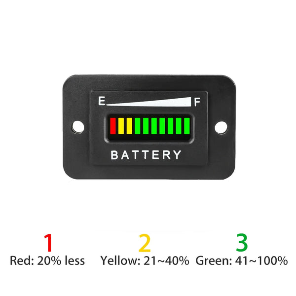 LED Batteriindikator/Voltmeter, vattentät – EZGO, Club Car, Yamaha