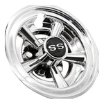 8Inch SS Golf Cart hjul navkapslar, "5 Spoke Design" för Club Car, EZGO & Yamaha